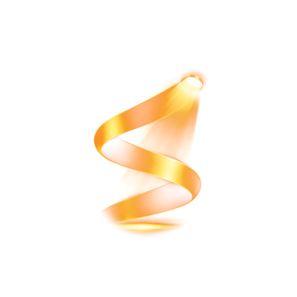 The Showthread icon: a gold S ribbon under a spotlight